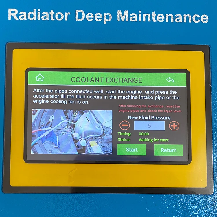 7 หน้าจอสัมผัสระบบระบายความร้อนหม้อน้ําอัตโนมัติฟลัชสารป้องกันการแข็งตัวแทนที่สวิตช์น้ําหล่อเย็น