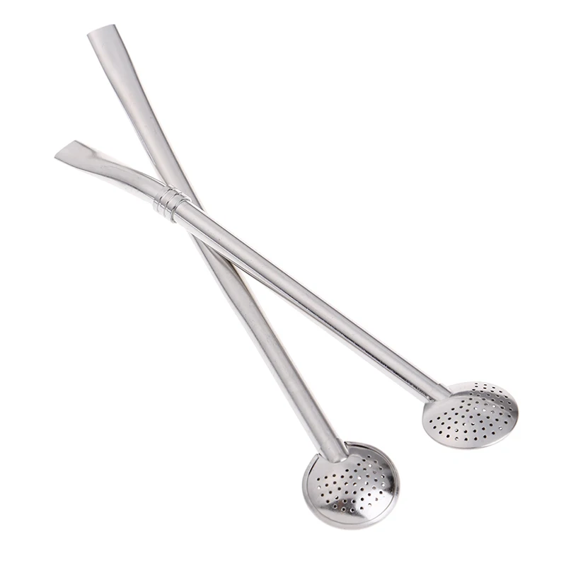 Spoon Tea Filter Yerba Mate Tea Straws Stainless Steel Drinking Straw Bombilla Gourd Reusable Tea Tools Washable Bar Accessories