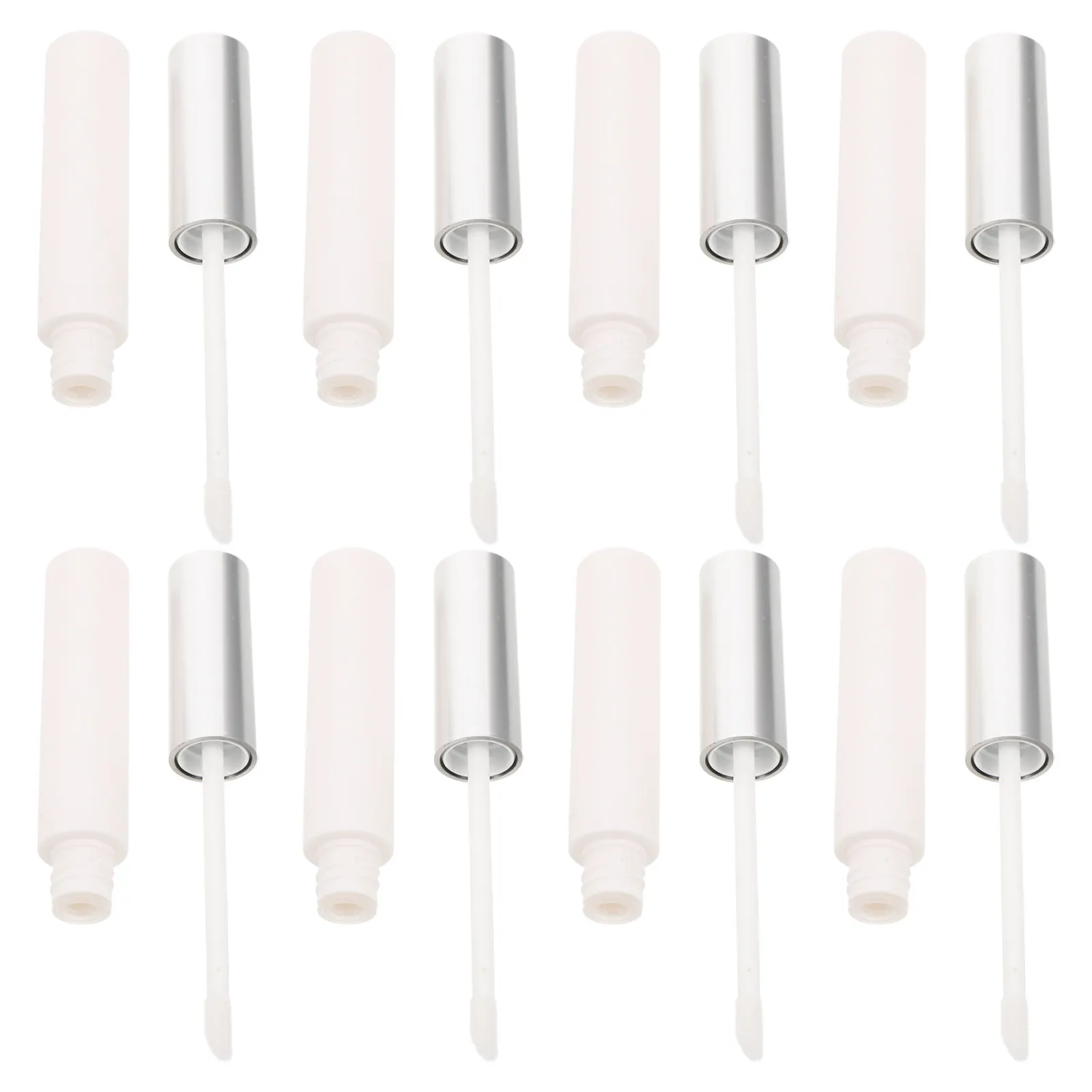8Pcs Eyelash Empty Tube Matte Silver Refillable Mini Mascara Bottles 10Ml Leakproof Lash Wand Container Travel Eyelash Bottle