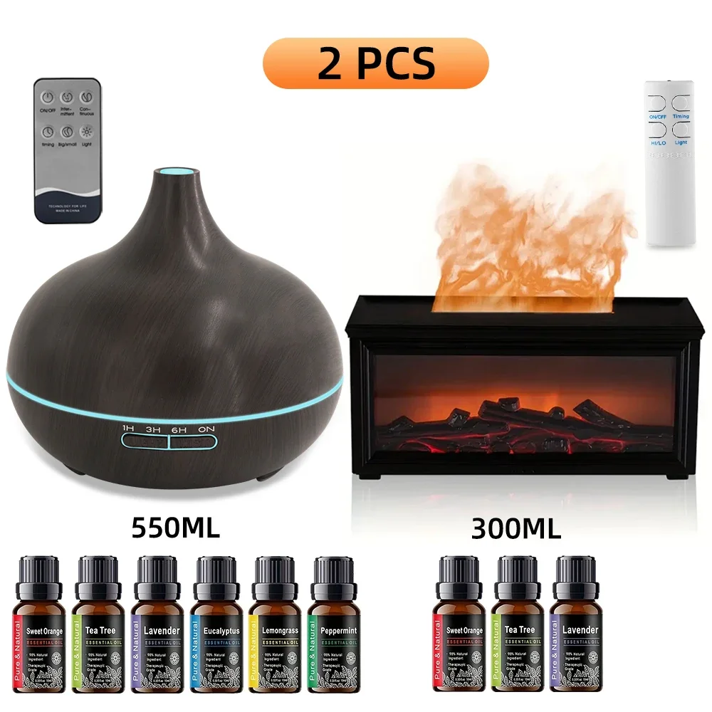

The Aromatherapy Gift Set 2 Cool Mist Diffuser & Humidifiers with 7-Color LED Mood Lights & Sound Wave Therapy for Bedroom, Off