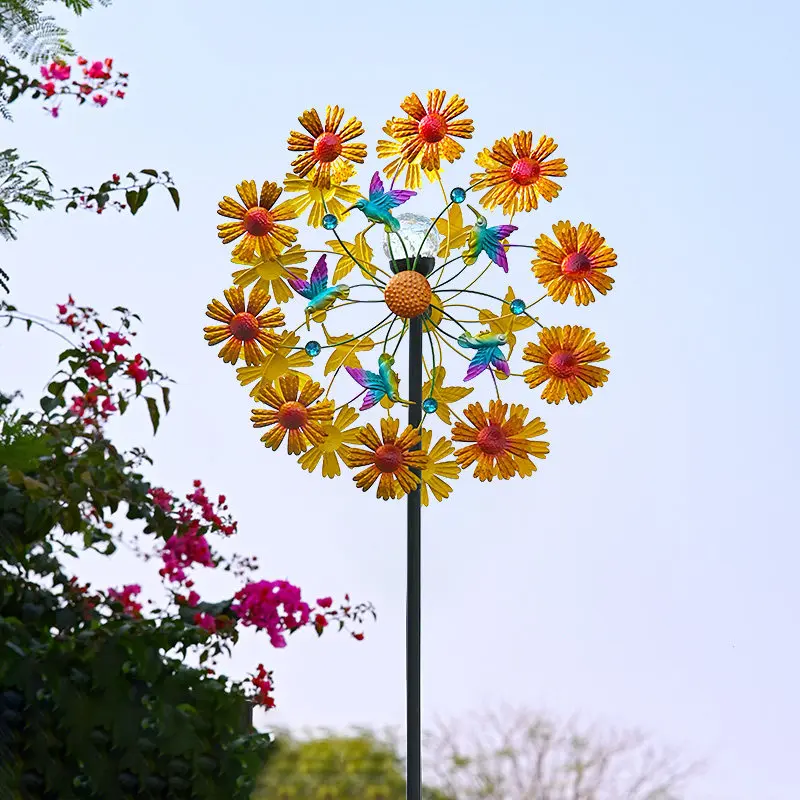 Solar Powered Rotating Windmill for Garden Outdoor Balcony Decoration Courtyard Kinetic Yard Art Eco-Friendly Patio Ornaments