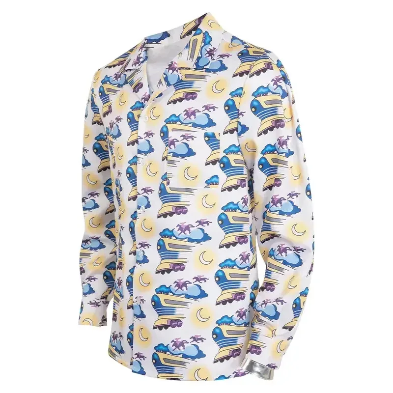 

1985 Movie Back Future Doctor Doc Brown Cosplay Shirt Glasses Costume Disguise Adult Men Roleplay Fantasia Halloween Outfits dt