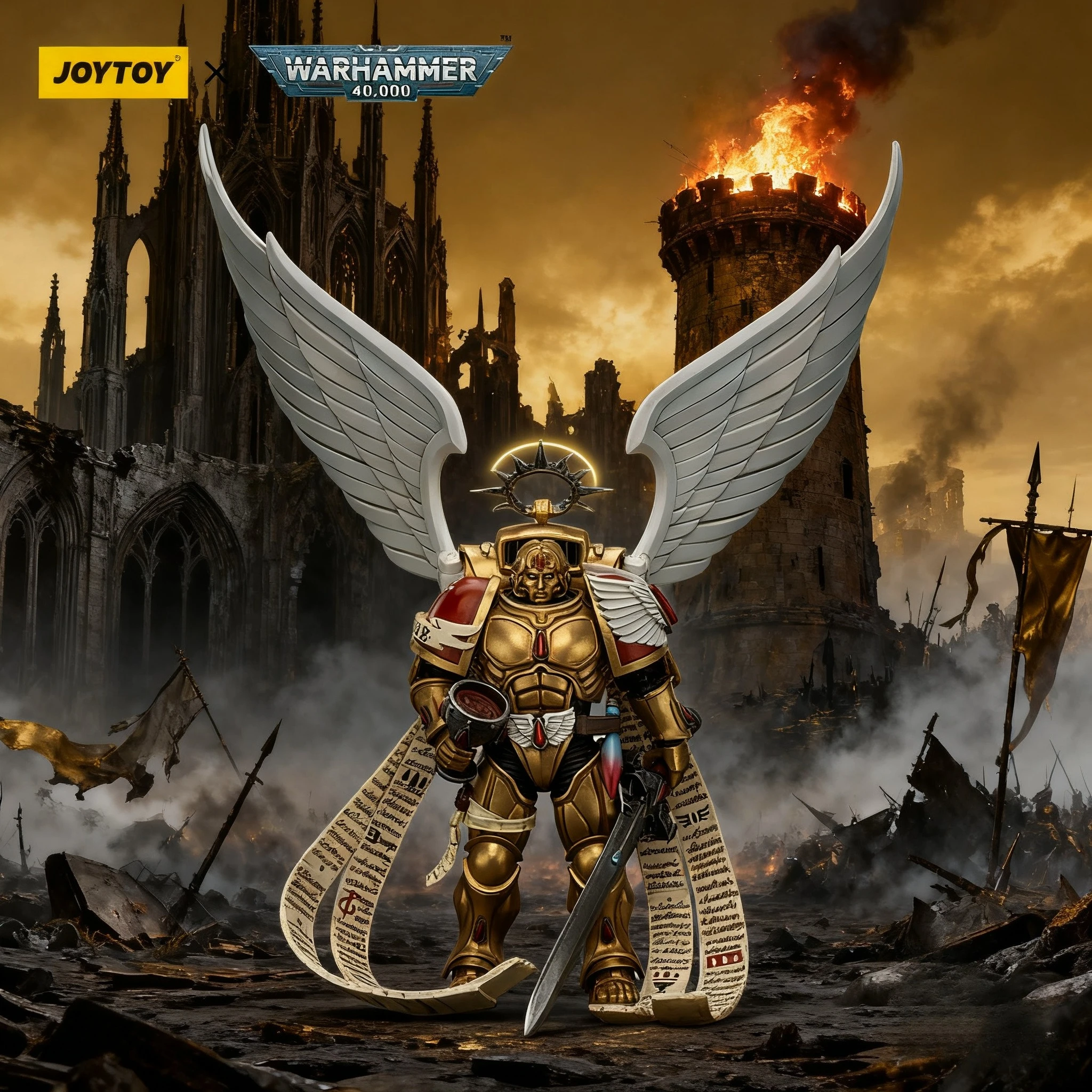 

JOYTOY 1/18 Warhammer 40k Action Figure Blood Angels The Sanguinor with Encarmine Broadsword Collectible Model Toys Gifts