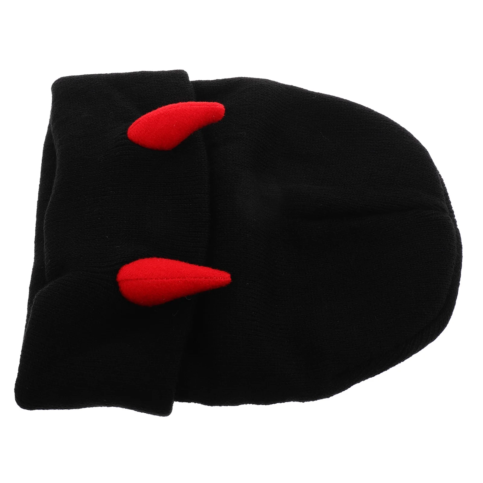 デーモンホーンニット帽子暖かいアクリルハロウィンビーニーユニークな雄牛の角のデザイン女性男性パーティー屋外ストリートファッションウェア