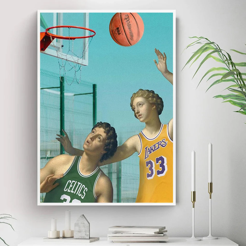 A Classic Game Canvas Painting David Play Basketball Fashion Artwork Wall Art Posters Prints For Living Room Home Decor Pictures