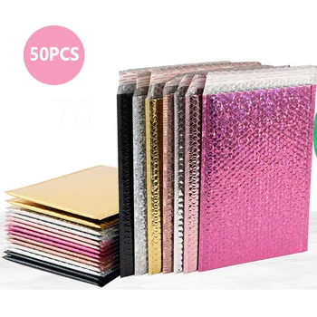 50pcs shipping bags self seal small business supplies poly mailing packaging bags holographic bubble mailer packaging bts delivery