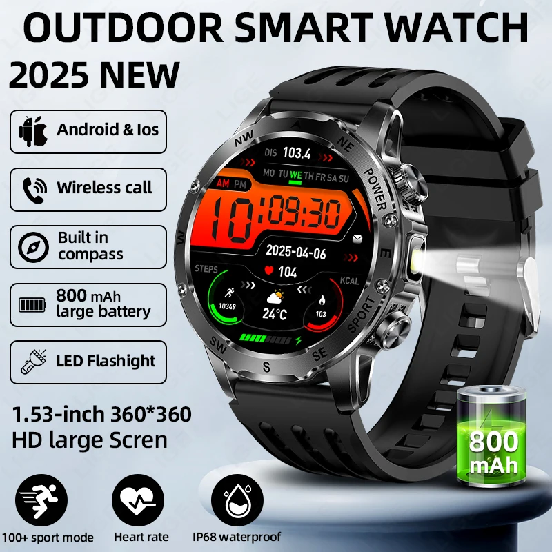 

New LIGE Smart Watch 100+ Sports Modes 800mAh Heart Rate Blood Oxygen Monitor Pedometer Call Reminder smart watchs for men women
