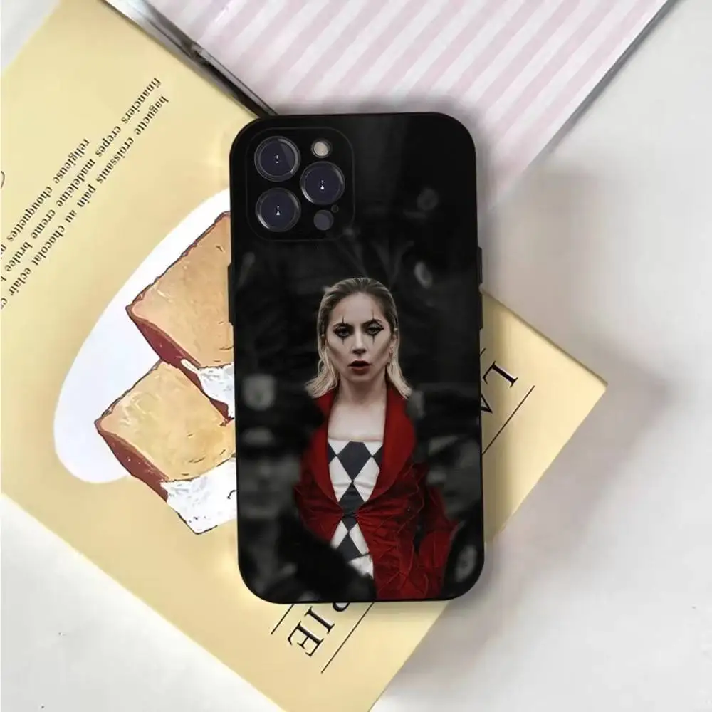 حافظة هاتف Singer L-Lady Gaga لهاتف iPhone 6,17,16,15,14,13,12,11 Plus,Pro Max,XS,X,XR,SE,Mini,8,7,غطاء أسود من السيليكون الناعم #2