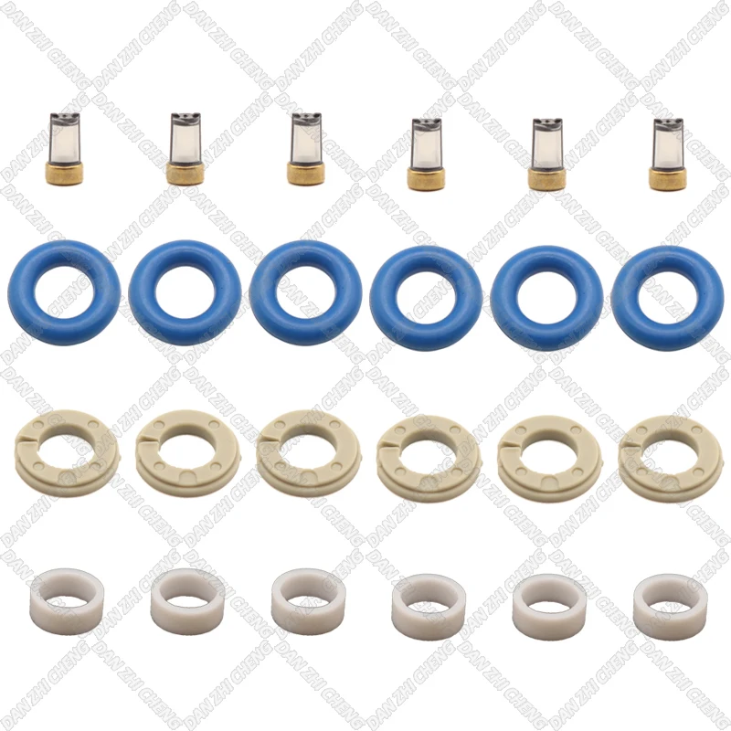 

6 set For Audi A3 A4 TT VW Passat GOLF TFSI 2.0 0261500020 06F906036A Fuel Injector Service Repair Kit Filters Orings Grommets