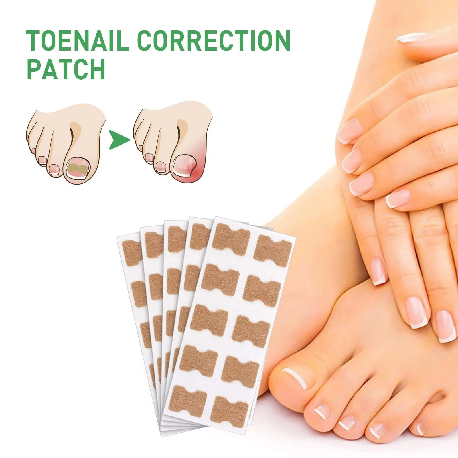 50Pcs เท้า Stick Patch เท้า Care Self Adhesive Toe เล็บ Corrector สติกเกอร์สำหรับ Salon บ้านผู้หญิง