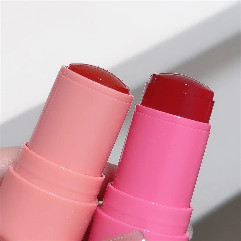 DIKALU جيلي أحمر الخدود عصا الشفاه والخد المضادة للعرق لفترة طويلة لمسة من الحبر الطبيعي المرطب أحمر الخدود الخوخ عارية