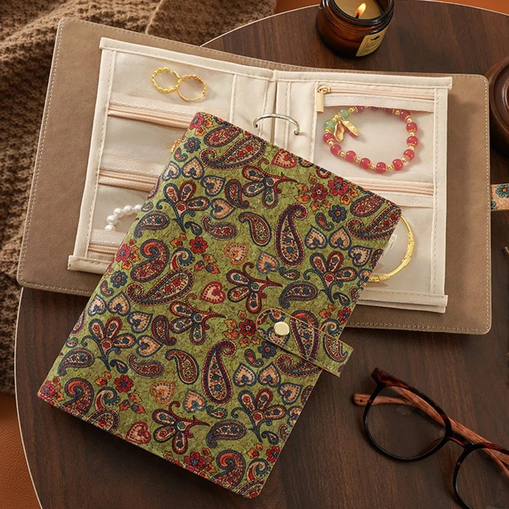 

Chrysanthemum Jewelry Storage Book Transparent Zipper Pouch Luxury PU Leather Jewelry Packaging Box Large Capacity Quick Release