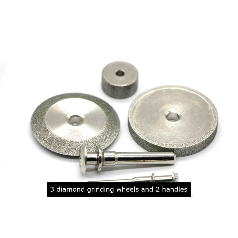 Diamond Handle Small Grinding Wheel Flat Double Beveled Edge Grinding Wheel Head for Tungsten Steel Metal Milling Cutter Glass
