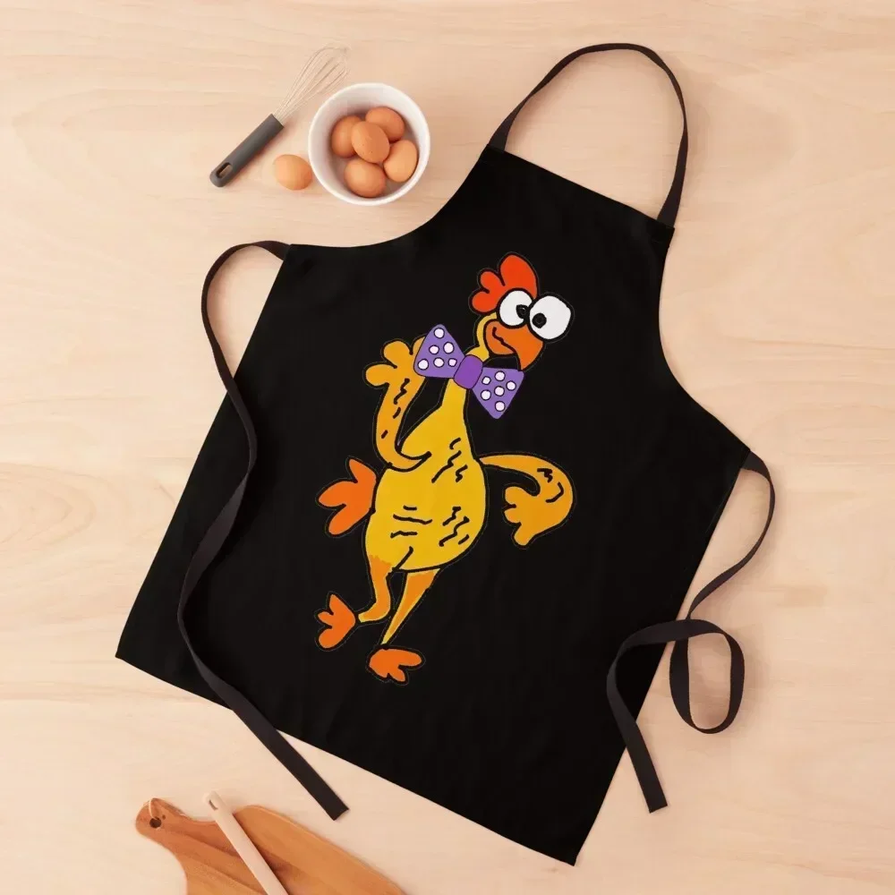 

Funny Dancing Rubber Chicken in Bow Tie Apron for home useful pieces Kitchen Things Household Items Woman Work Apron
