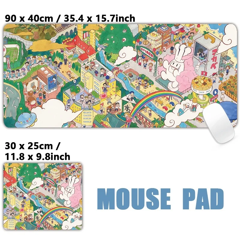 CITY THE ANIMATION Anime-Peripheriegeräte Minami Kumori Mitori Niikura Izumi Wako Mauspad in mehreren Größen, übergroße Tastatur-Schreibtischunterlage