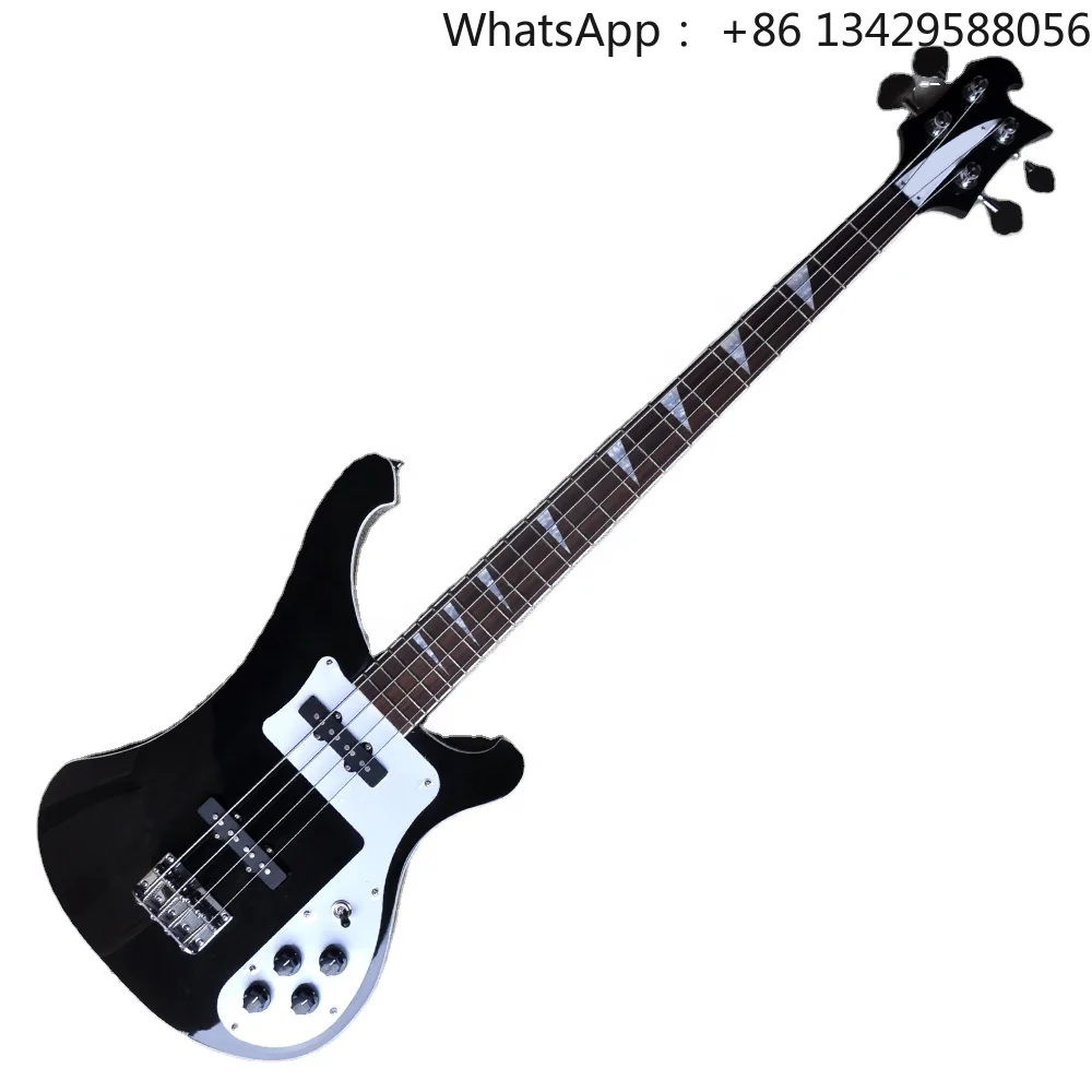 Flyoung Factory Black Electric Bass Guitar with 4 Strings Custom Made