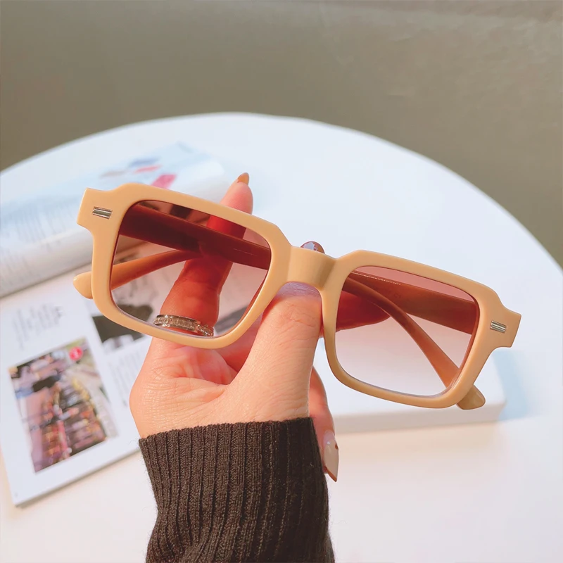 Retro Rice Staple Rechteckige Sonnenbrille mit kleinem Rahmen für Damen – Detail 2