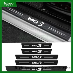 for MG 3 MG3 Logo Car Door Sill Protector Plate Rear Trunk Bumper Strips Threshold Stickers Anti Scratch Covers