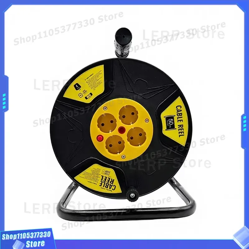 25m Heavy Duty Extension Cable Reel EU Standard Power Cord Large Industrial Drum Socket for Outdoor Workshop Garden Use Safe