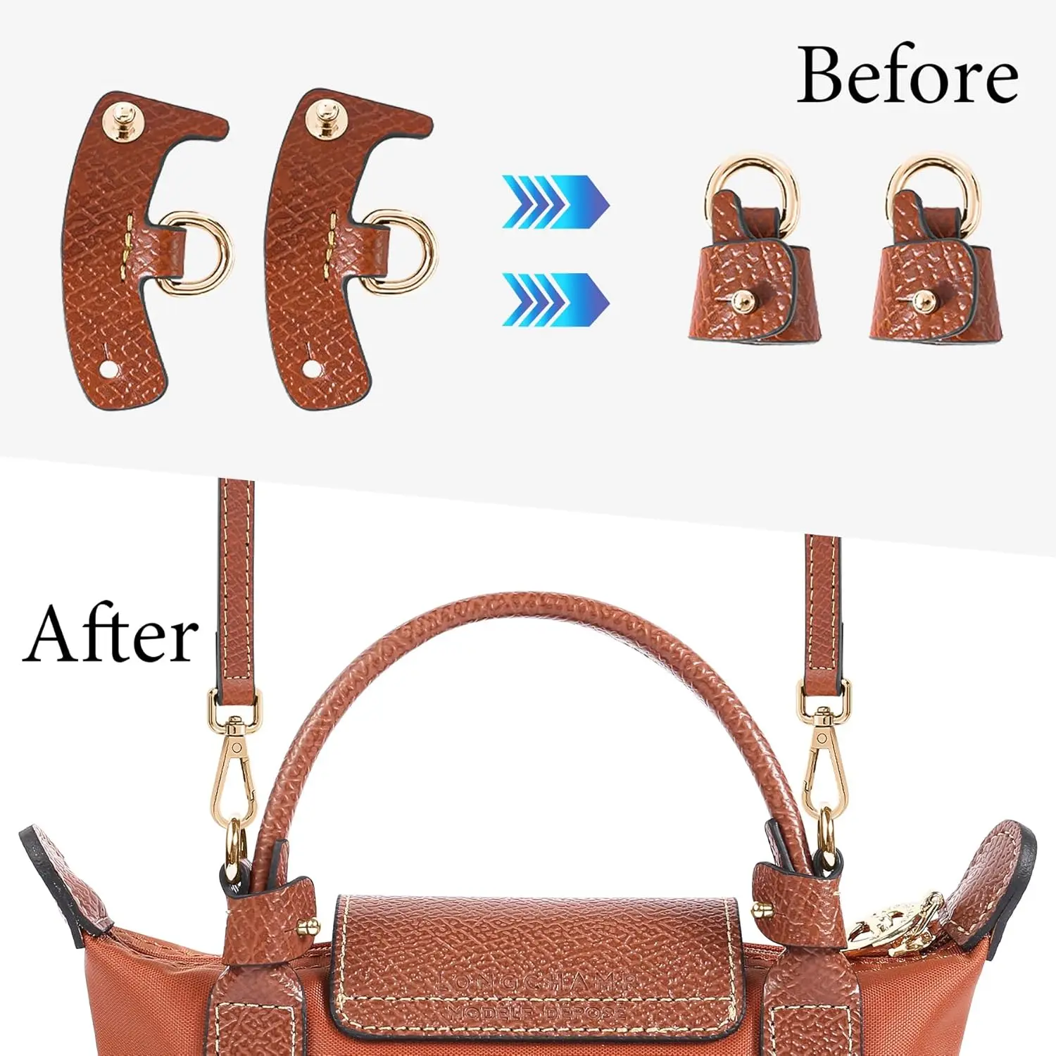 Bag Strap For Longchamp Mini Free Punching Modification Transformation Accessories for Mini Bag Punch-free Bag Strap