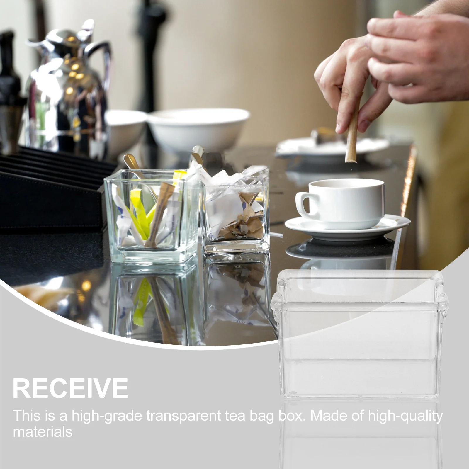 

2 шт., органайзер для хранения чайных пакетиков, прозрачный акриловый прозрачный дизайн для офиса, дома, кухни, легко найти предметы внутри гладкий