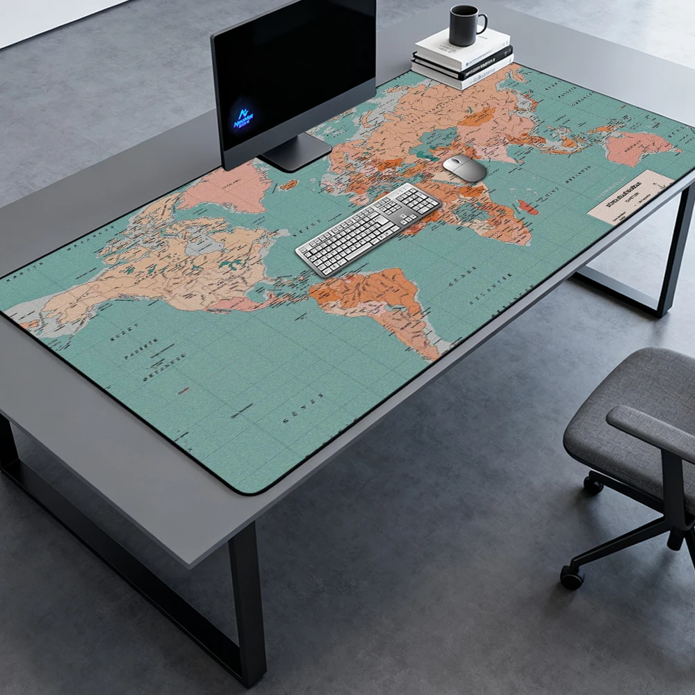 Vintage World Mouse Pad Map 1200x600 Rubber Nonslip 140x60 Gaming Mat Deskmat Very Large 1800x600 Mousepad Gamer Desk Mats