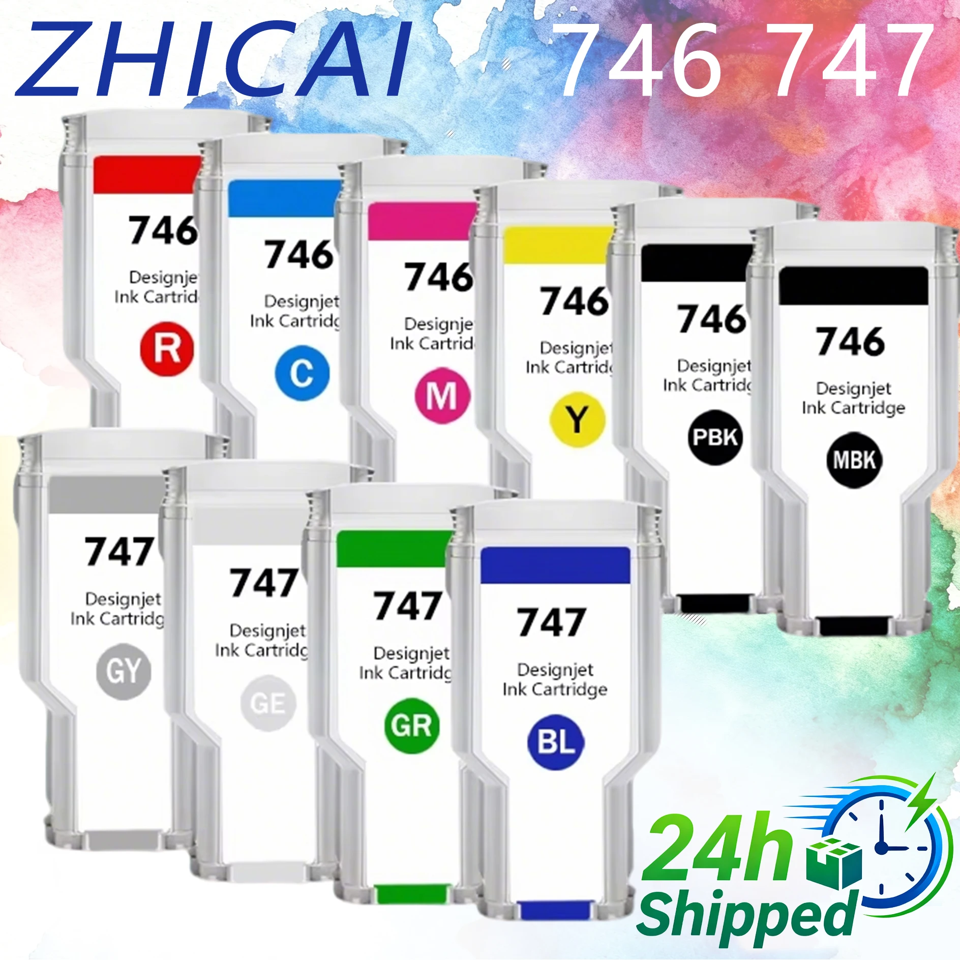 

For HP 746 747 Ink Cartridge Compatible For HP Z6 Z9+ DesignJet Printer P2V78A P2V79A P2V80A P2V81A P2V82A P2V83A P2V84A 300ml