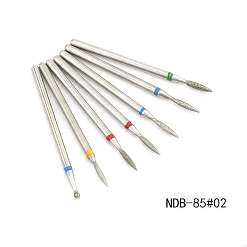 Q1FB 7 PCS Diamond Milling Cutter Boorbits Set 3/32 "Elektrische manicure Nagelfilis Bit Manicure Accessoire eenvoudig te