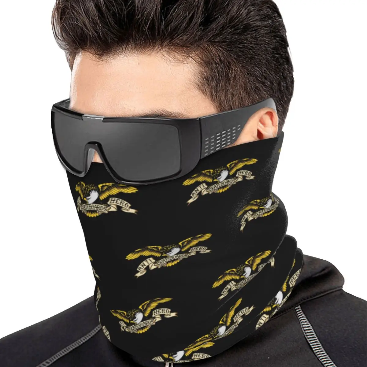 Anti Hero Skateboards Multifunctional Elastic Neck Gaiter Dust Proof Face Cover Bandana Unisex for Motorcycle Hiking Fishing
