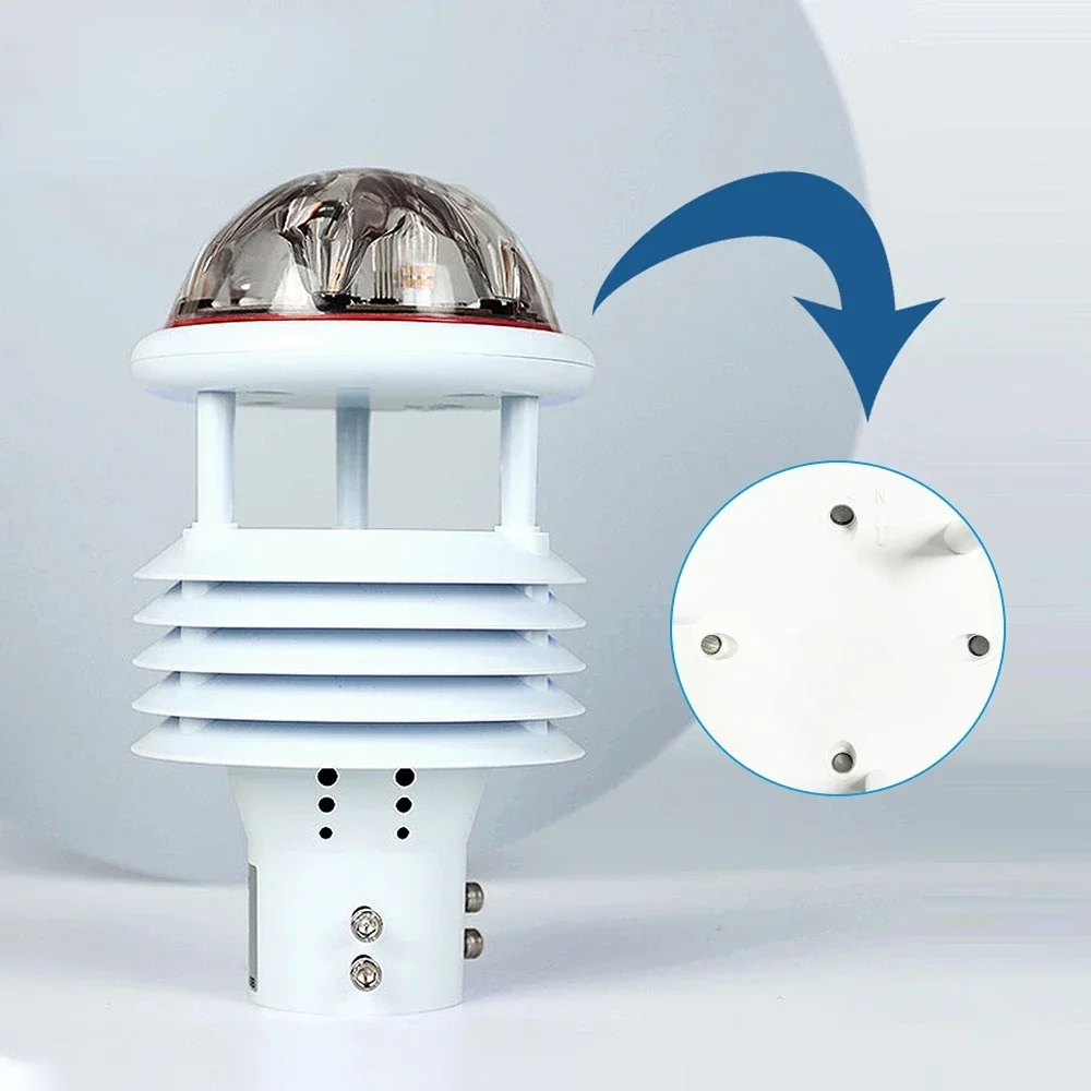 6 في 1 مستشعر محطة الطقس بالموجات فوق الصوتية التلقائي لدرجة حرارة الرياح والرطوبة وكاشف مراقبة الأمطار #1