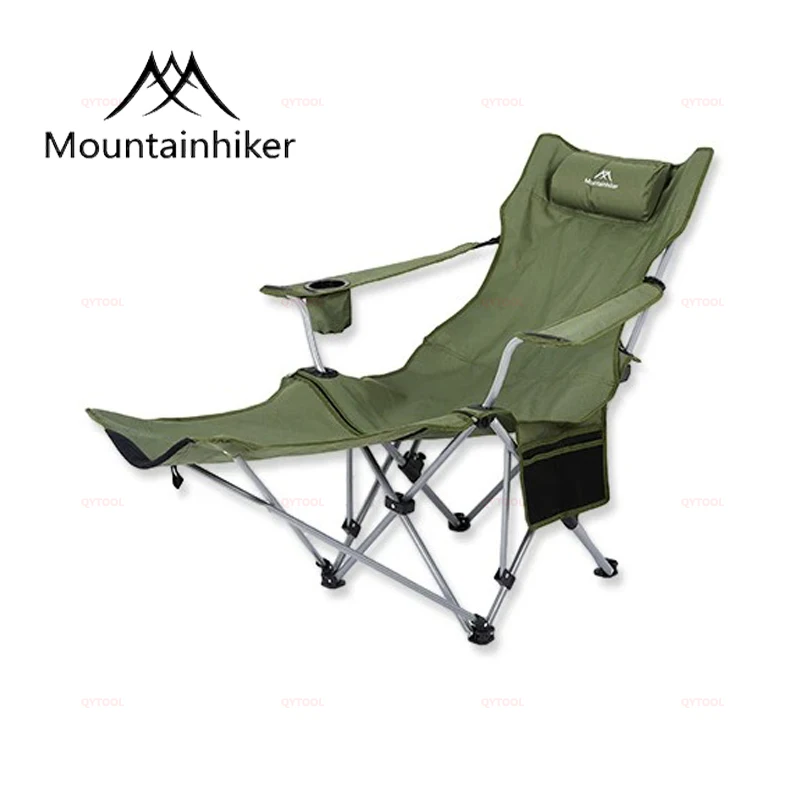 

MOUNTAINHIKER Portable 4-speed Adjust Folding Lounge Chair 2in1 Camping Recliner with Removable Footrest for Fishing Picnics BBQ