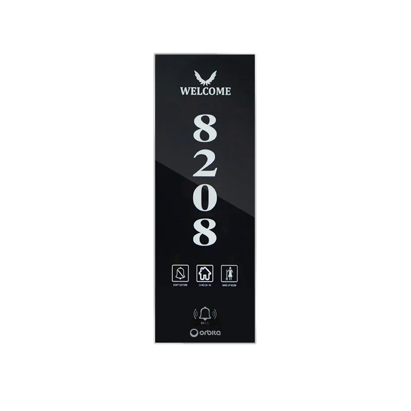 ORBITA 2024 Tempered Glass Electronic Hotel Doorplate Room Doorbell Switch Number Wth Hotel Logo Sign&MUR