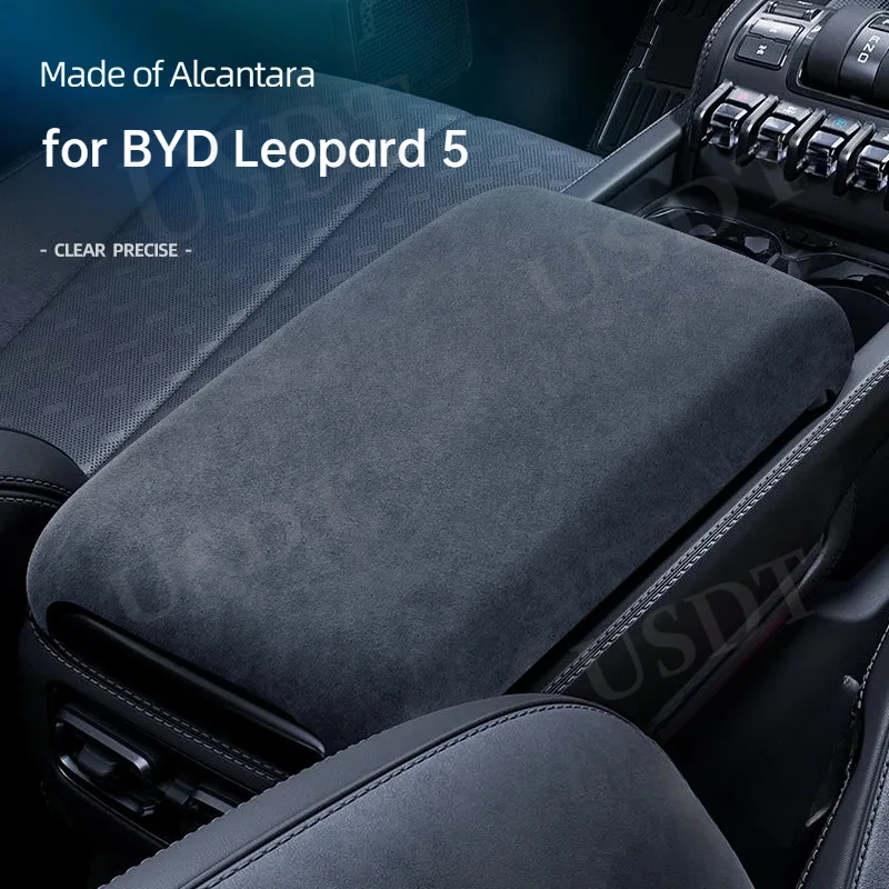 

For BYD Leopard 5 8 2024 2025 2026 TOP Suede Interior Sticker Armrest Box Cover Suede Leather Central Control Panel Cover Mat