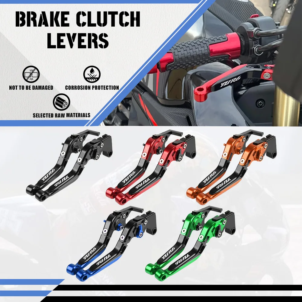 

For YAMAHA YZFR6 YZF-R6 YZF R6 1999 2000 2001 2002 2003 2004 Motorcycle Clutch Brake Lever Extendable Adjustable Handle Grips
