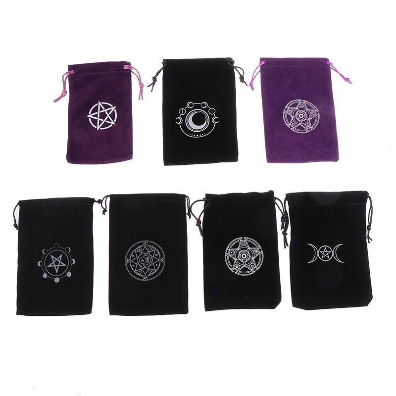 1Pc Velvet Tarots Oracle Cards Storage Bag Runes Constellation Witch Divination Accessories Jewelry Dice Bag Drawstring Pouch