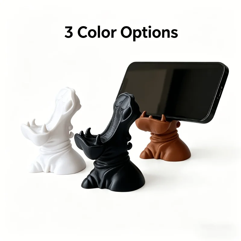 Cute Hippo Phone Stand, Desktop Phone Holder, Creative Animal-shaped Phone Rack, Compatible with all phone models including iPhone and Samsung, Decorative Ornament and Gift for Home & Office Desks
