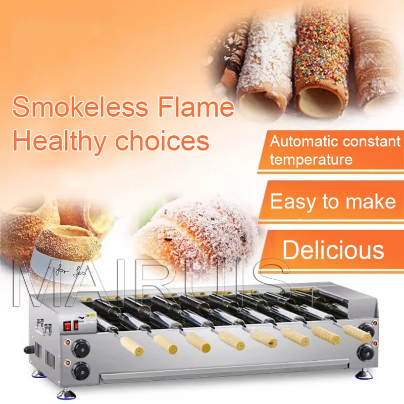 Automatic Electric Chimney Roll Cake Baking Machine 220V Stainless Steel Stick Hungarian Chimney Cake Roll OvenAutomatic Electri