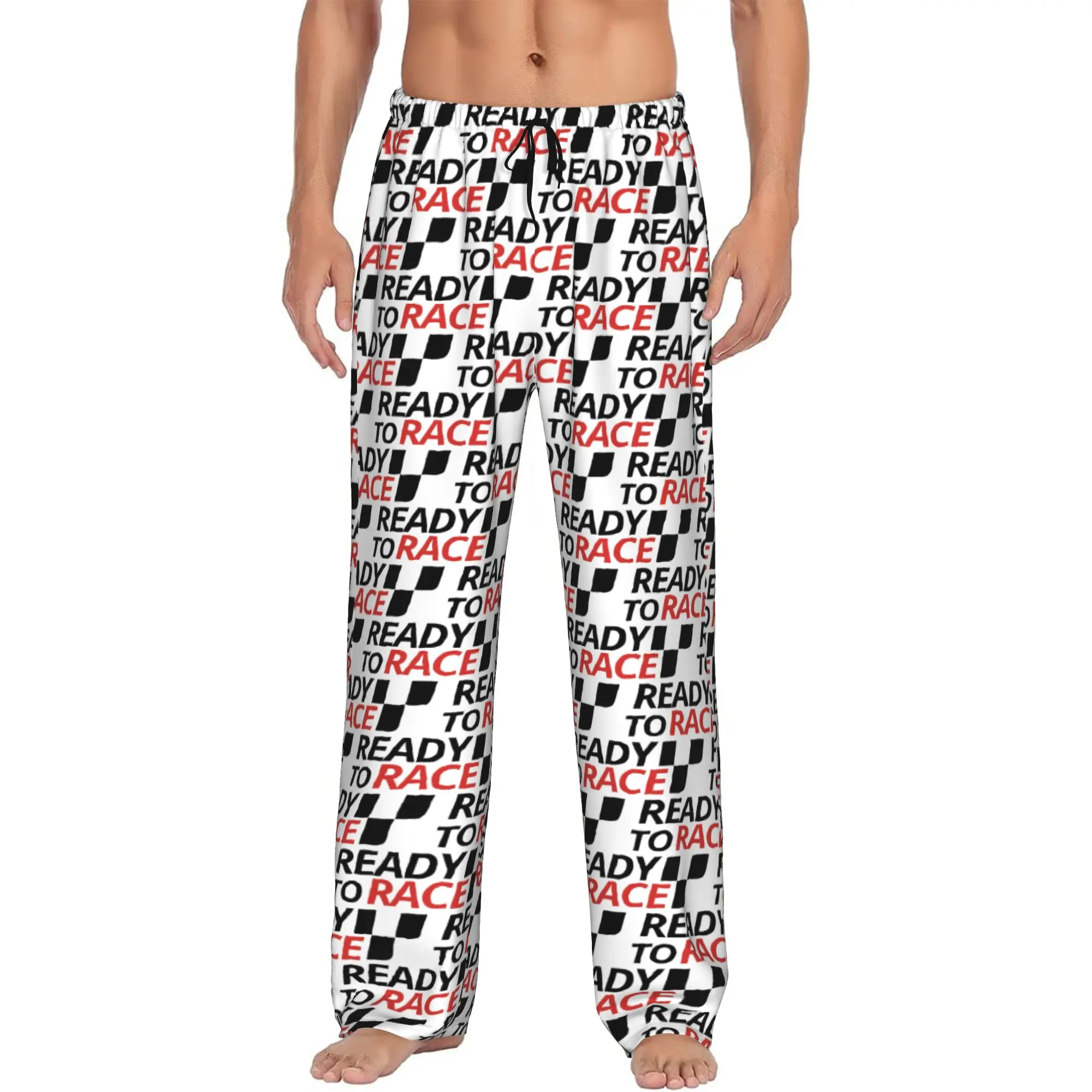 Custom Ready To Race  Pajama Pants Men's  Lounge Sleep Drawstring Sleepwear Bottoms with Pockets
