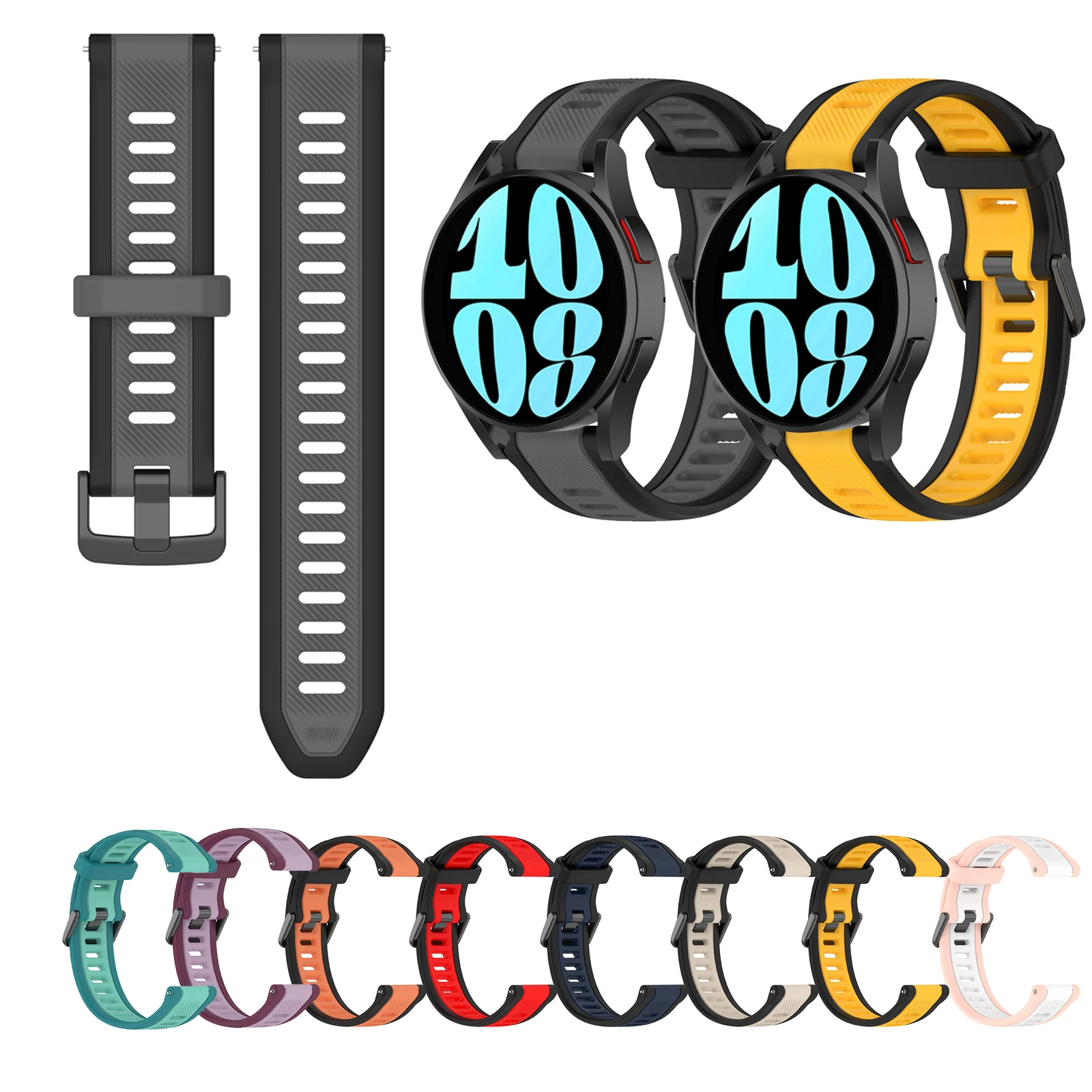 

Silicone Strap For Samsung galaxy watch 4 5 6 Watch5 Pro Watch6 watch4 classic 42 46 40 44 43 47 mm Smart Watch Patchwork Band