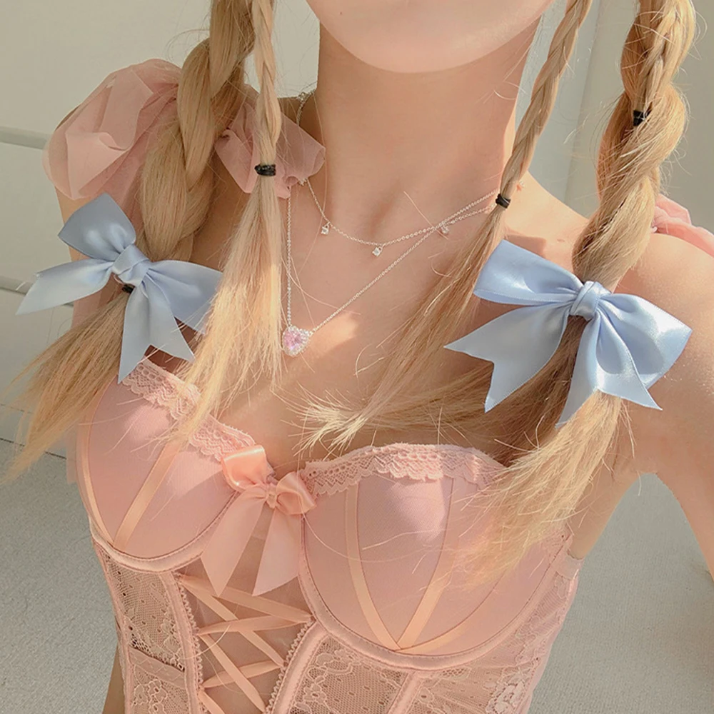 

Elegant Bow Ribbon Bobby Pin Hair Clip Kawaii Bowknot Fashion Simple Solid Satin Spring Barrettes Cute Headband Hairpins Girls