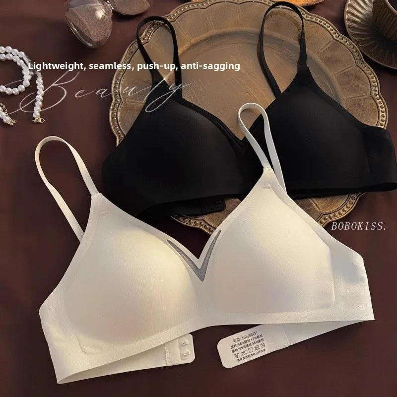 New Stylish, Simple, And Comfortable Bra, Seamless Lingerie for Women, Small Bust, French Triangle Cup, Summer Thin Version