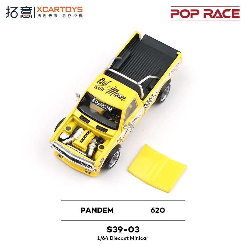 Xcartoys x POPRACE 1:64 PANDEM 620 Mooneyes 옐로우 픽업 다이캐스트 모델카