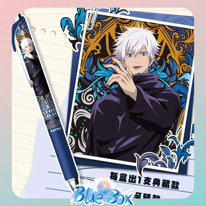 

Ручка-сюрприз Jujutsu Kaisen: черная выдвижная роллерная ручка для подписи, высококачественный школьный канцелярский товар, официально лицензированная