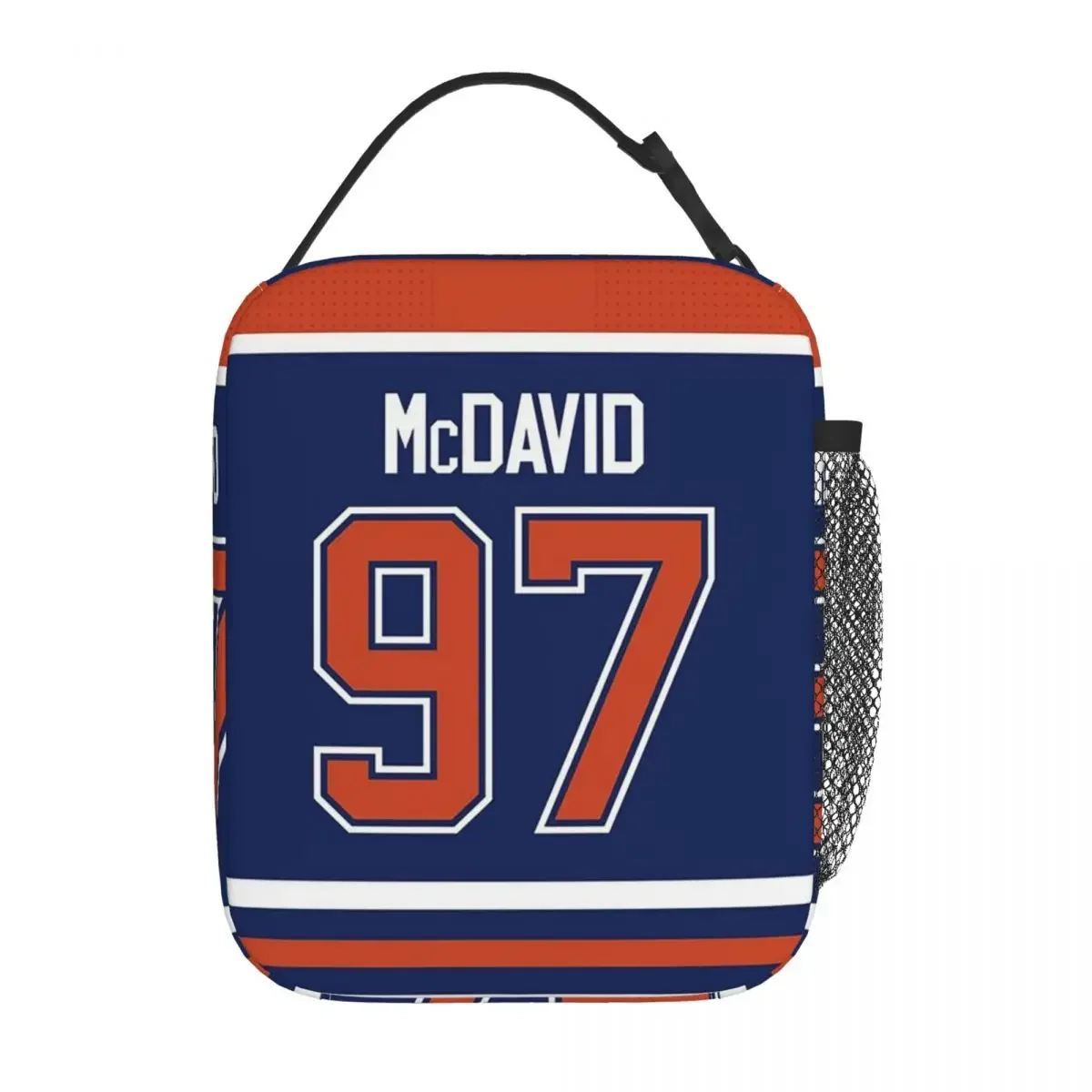 Edmonton Oilers Connor McDavid Home Jersey Back Phone Case Insulated Lunch Bag Kids Portable Food Boxes Thermal Lunch Box Tote