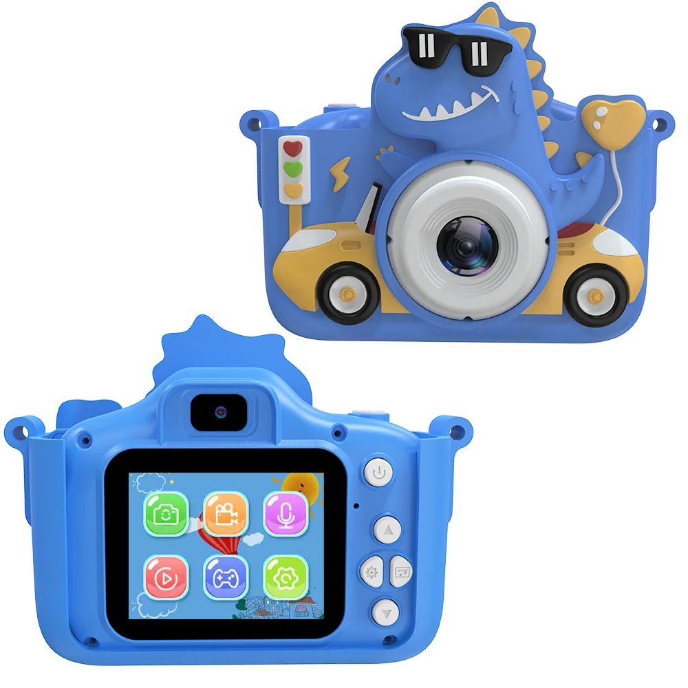 Cameraspeelgoed voor kinderen, eenhoorn- en dinosauruscameraspeelgoed 1080P high-definition camera, 6 opnamemodi, 32 GB geheugen, cadeau voor kinderen