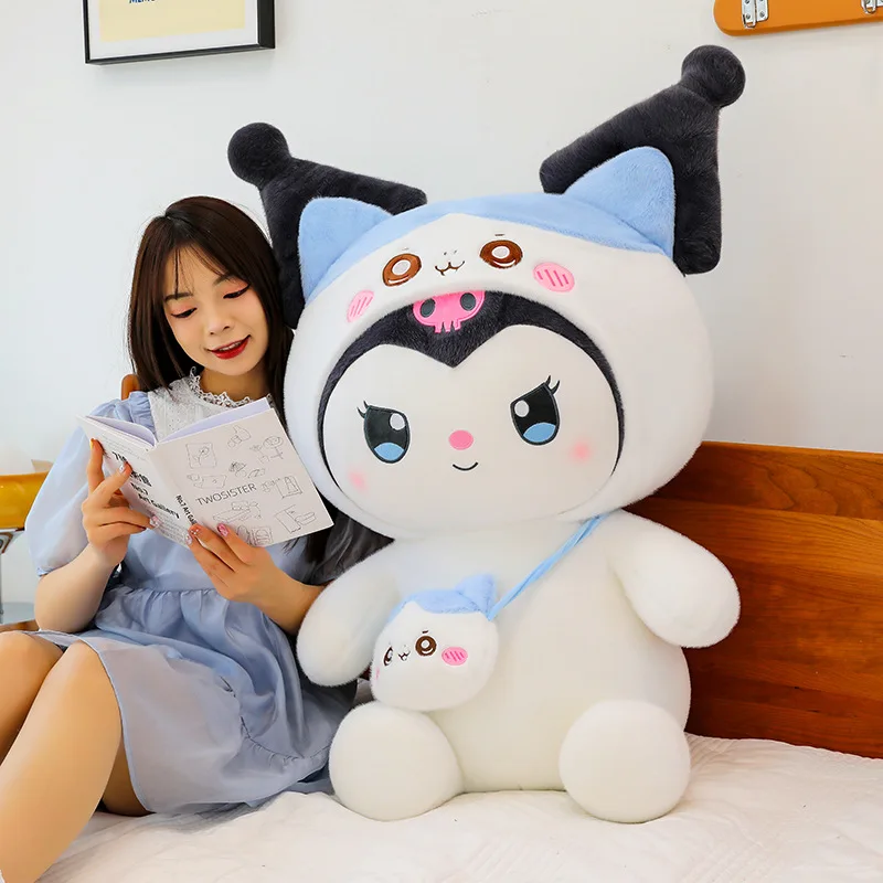 40CM Sanrio Pluche Gevulde Pop Leuke Rugzak Kuromi Pluche Kussen Kinderdoek Pop Verjaardagscadeau Kawaii Kamer Decoratie