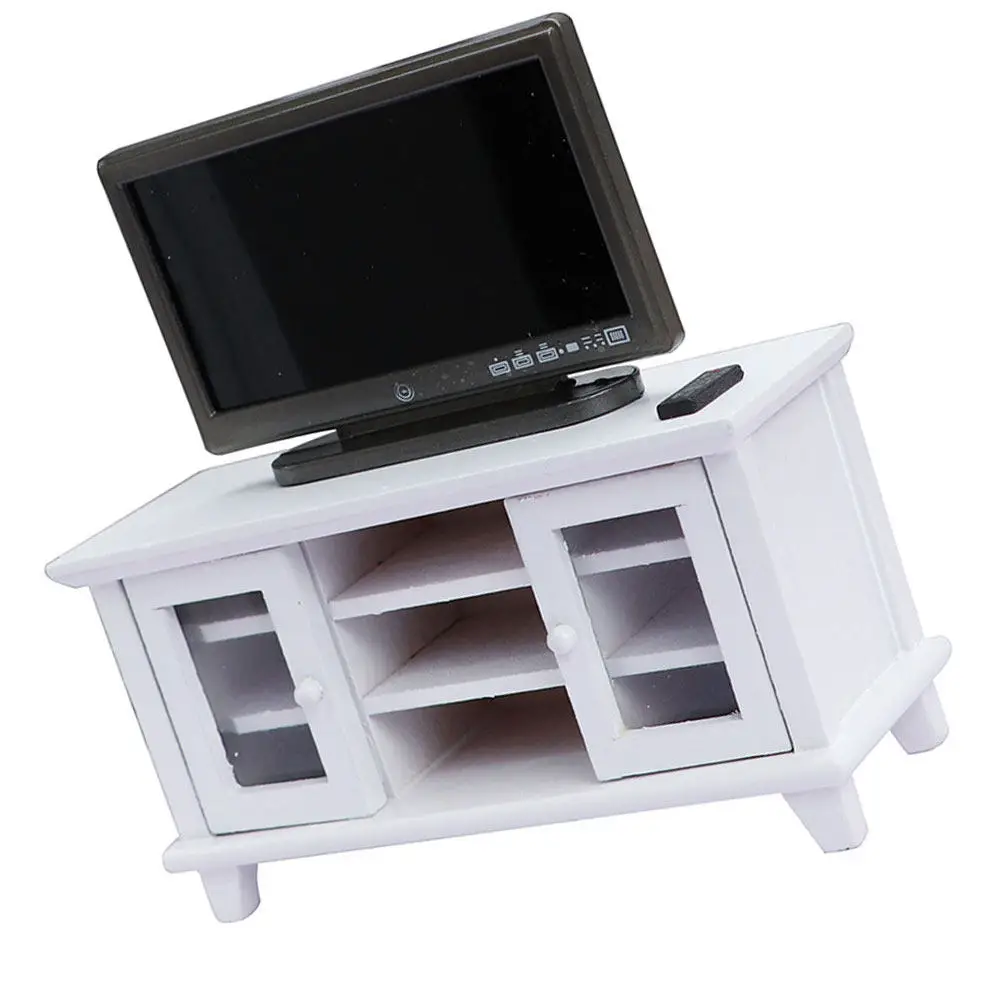 

Набор из 1 предмета: реалистичный деревянный и пластиковый мини-телевизионный шкафчик-украшение для рабочего стола, декор для миниатюрных интерьеров, стильный маленький домик