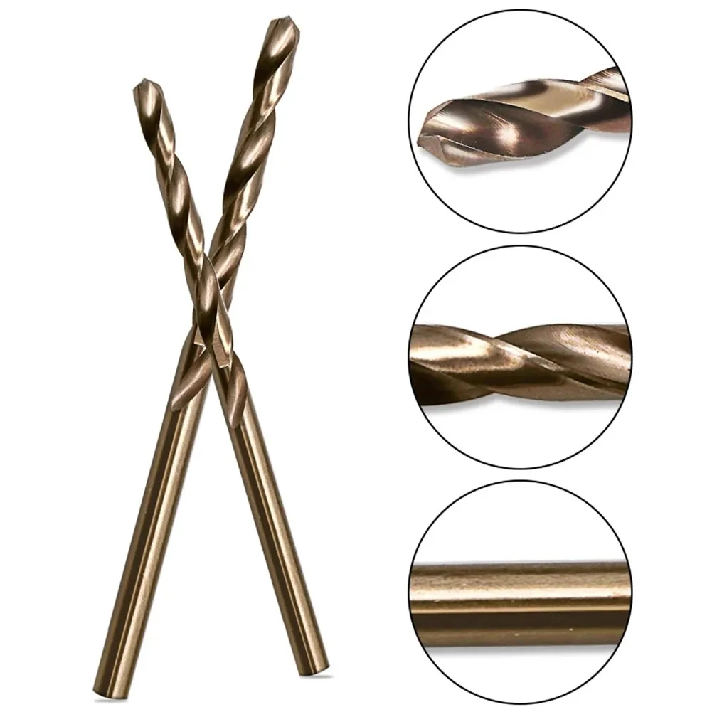 10pcs M35 Cobalt Coated Twist Drill Bit Set HSS Cobalt Drill Bit 1mm-3mm Stainless Steel Wood/Metal Hole Cutter Power Tools