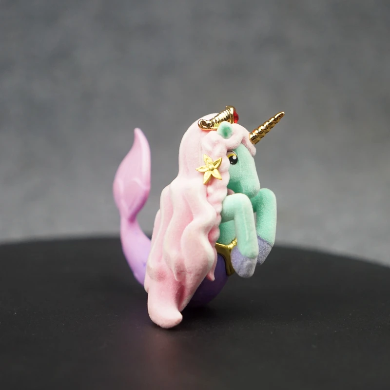 10cm the lovely flocking mermaid action figure doll PVC unicorn model for kids toy