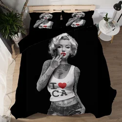 Sexy Goddess Marilyn Monroe 3D Printed Duvet Case Pillowcase Bedding Set Twin Full Queen Size for Bedroom Decor